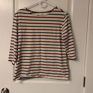 Nautical striped 3/4 sleeve length top